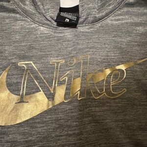Big Girls Gold NIKE Grey Sweatshirt Hoodie Size XL
